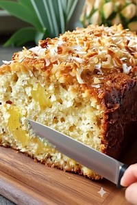 Hawaiian Banana Bread with Coconut and Pineapple Ingredients: - 3 ripe bananas, mashed - 1 cup all-purpose flour - 1/2 cup shredded coconut, unsweetened - 1/2 cup crushed pineapple, drained - 1/2 cup sugar - 1/4 cup melted butter - 1 large egg - 1 teaspoon baking soda - 1/2 teaspoon vanilla extract - 1/4 teaspoon salt Directions: 1. Preheat oven to 350°F (175°C). Grease a 9x5-inch loaf pan. 2. In a large bowl, combine mashed bananas, sugar, melted butter, egg, and vanilla extract. Mix well. 3. I