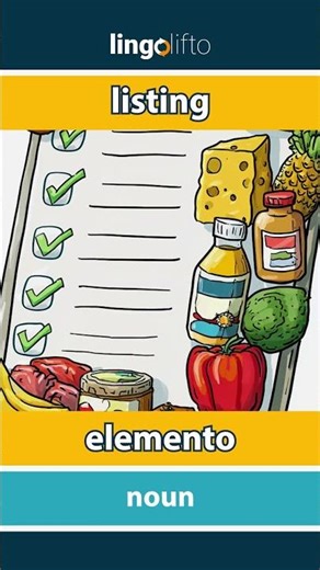 🇬🇧🇪🇸 listing - elemento : learn English : aprendamos inglés : vocabulary builder