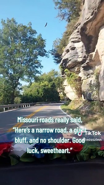 Missouri narrow roads with giant bluffs — scenic country drive