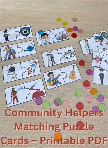 Community Helpers Matching Game – Preschool Learning Activity (printable PDF) - Etsy