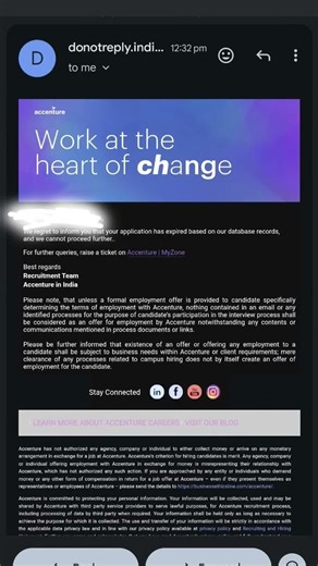 Accenture Data Expired mail... Apply again cmnt for link..#accenture #viral #trending #drive