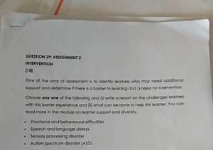 QUESTION 29: ASSIGNMENT 2INTERVENTION[15]One of the aims ... | Filo