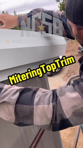 ✂️Gutter To Gable Miter📐#fyp #miter #sheetmetal #trim #metalbuildings #howto #diy #education #viral