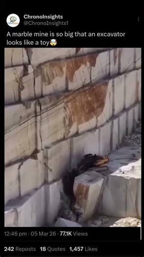 This Marble Mine Is So Huge The Excavator Looks Like a Toy 😳 #Shorts