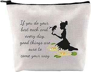 G2TUP Frog Princess Makeup Bag Princess Cosmetic Bag Good Things are Sure to Come Your Way Fairytale Makeup Bag (Frog Princess MG)