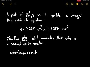 SOLVED:The thermal decomposition of ammonia at high temperatures was studied in the presence of inert gases. Data at 2000 . K are given for a single experiment.     NH3⟶   NH2 H     t  (hours)    [NH3](mol / L)     0     8.000 × 10^-7     25     6.75 × 10^-7     50     5.84 × 10^-7     75     5.15 × 10^-7 Plot the appropriate concentration expressions against time to find the order of the reaction. Find the rate constant of the reaction from the slope of the line. Use the given data and the appr