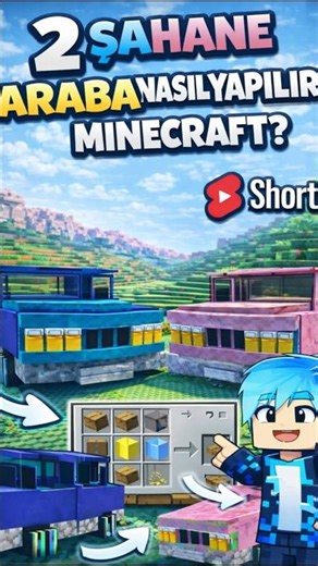 MAVİ PEMBE ARABA NASIL YAPILIR #şhorts #minecraft ROVA ROVAPLAY
