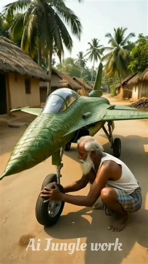 Bamboo & Palm Leaves Se Bana Fighter Jet 😱 | AI Craft Video #shorts #ai #aishorts #craft