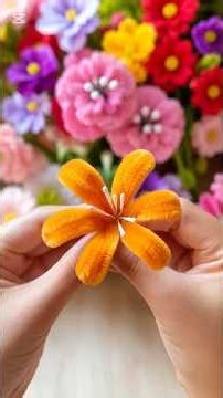DIY Chenille Stem Lily Flower 🌼| Easy Handmade Flower Tutorial | Step-by-Step DIY