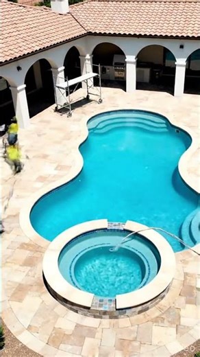 Swimming Pool Construction | Pool Dressing Work | Step by Step Pool Building 🏊‍♂️ #shorts #SwimmingP
