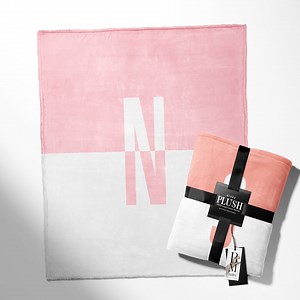 Custom Color Block Single Initial Blanket, Personalized Plush Custom Blanket, Monogram Blanket, Tall Initial, Trendy and Popular Modern Gift - Etsy