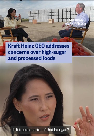 As food companies try to keep up with customers increasingly valuing nutrition, Kraft Heinz CEO Steve Cahillane tells NBC News' Vicky Nguyen how his company is addressing consumers' concerns over high-sugar and processed foods.