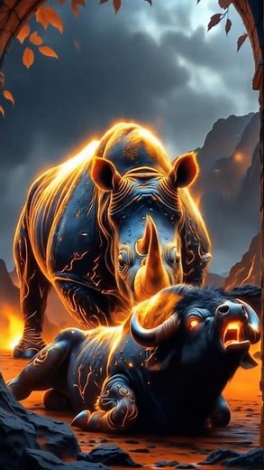 Javan Rhinoceros Battles American Bison – Who Is the Strongest Beast?