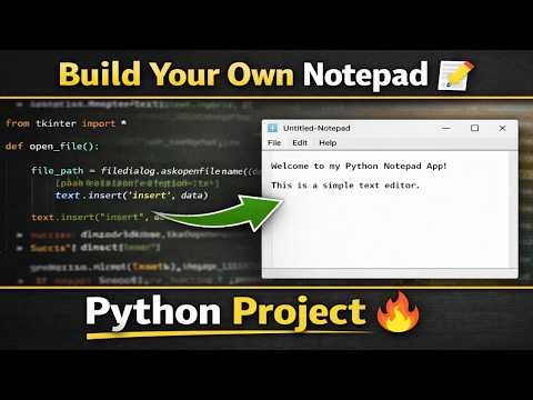 Python Notepad App using Tkinter | Full Project with Source Code | Beginner Friendly GUI Project