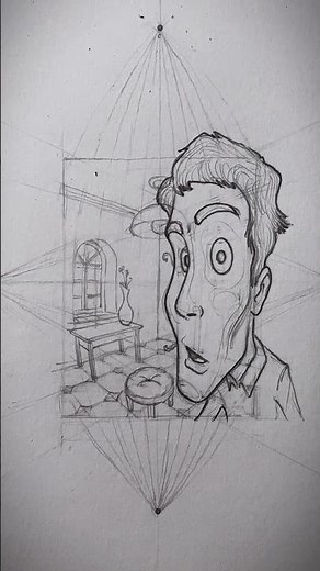 What is 4 Point Perspective?! #art #drawing #shorts #shortsfeed