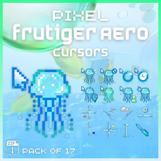 Frutiger Aero Mouse Cursors - Full Aesthetic Pack of All 17 States - Etsy