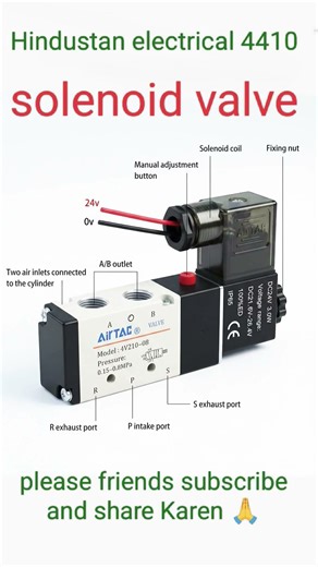 solenoid valve all parts nam and working#5/2 pneumatic solenoid valve working practical#electrician