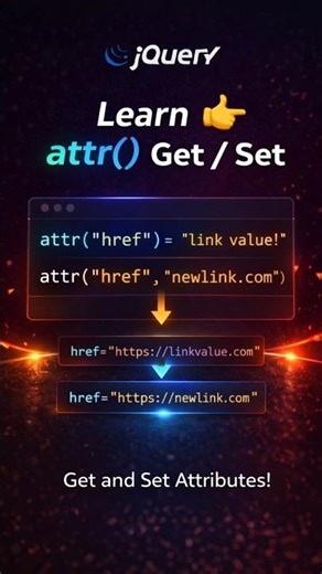 jQuery attr() Method 🔥 Get & Set Attributes Easily #coding #shorts