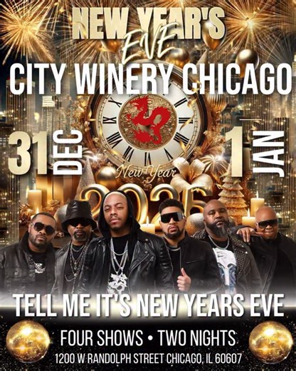 Chicago‼️ We are bringing the ENERGY to @CityWineryChi for New Years Eve! Four shows across two nights as we ring in 2026 year with the whole city! Let’s celebrate together! #YearOfTheDru | Dru Hill (official)