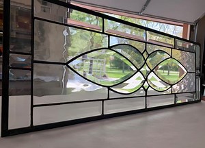 Beveled Stained Glass Panel | Clear Water Glass | Honey Dew Glass | Multiple Sizes - Etsy