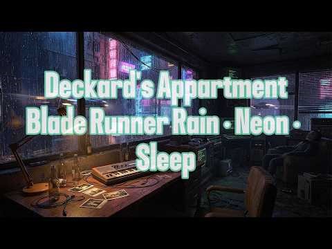 Sleep in Deckard’s Apartment | Blade Runner Rainy Night, Neon Glow & Distant Spinner Hum