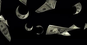 Realistic Falling Money Loop with Transparent Background