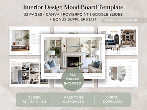 Interior Design Mood Board Template Interior Design Portfolio Template Interior Design Proposal Template Interior Design Moodboard Template - Etsy UK