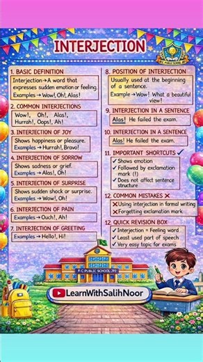 Definition Interjection #learnwithsalihnoor #newyear2026