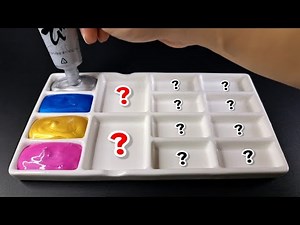 How to Create 10 New Colors Using Magenta, Gold, Blue, Silver | Satisfying Metallic Acrylic Mixing