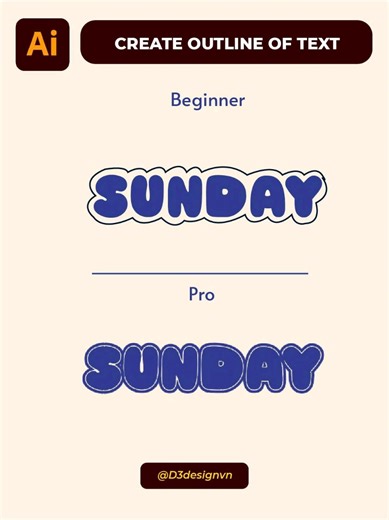 How to Create Outline of Text Illustrator #d3design #illustration #adobeillustrator #design #adobe