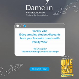 Excellence deserves recognition! Enrol with Damelin Correspondence College and gain access to our exclusive range of branded rewards. #OneMillionRandBursary View more: https://dcc.edu.za/ | Damelin Correspondence College | Facebook