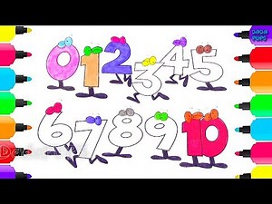 Numbers Coloring and Drawing|Learn Numbers 123|Teaching Colors to Kids with Drawing Numbers 0 to 10