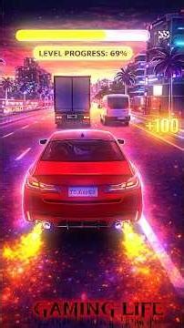 Glowing Neon Car Racing 😱🔥 High Speed City Chase | Racing Game