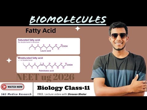 Fatty Acid || Biomolecules || Class11 Biology