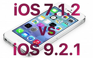 经典iPhone 4S iOS 9.2.1 对比 iOS 7.1.2 速度测试