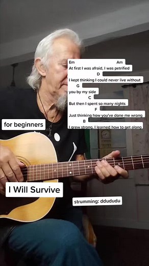 I will survive. #iwillsurvive #beginnerguitar #guitarlesson #fy #foryou #acousticguitar #song #cover