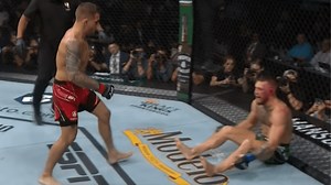 Slow-motion footage shows the moment Dustin Poirier realised Conor McGregor had broken his ankle at UFC 264