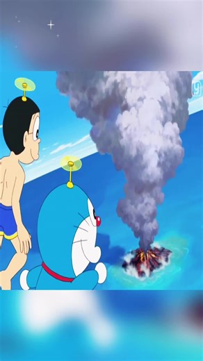 How Nobita and Doraemon Accidentally Created an Island #doraemon #animation #fyp #usa