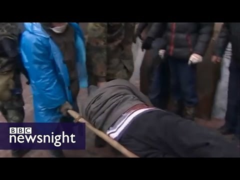Under sniper fire: The unseen footage from Kiev - BBC Newsnight