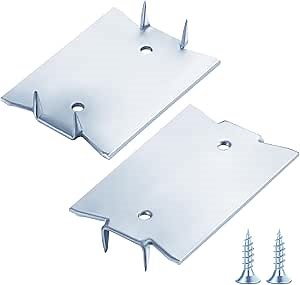 Wensilon(190 pcs) Zinc 1.5X2 Inch 16-Gauge Anti-Nail Protection Plate Shield, Nail Plate for Wood Studs, Steel Cable Wire Protector Plate with Sharp Pointed Prongs for Protection Plumbing and Wiring