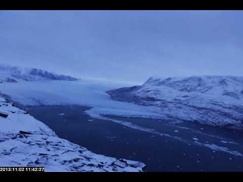 Timelapse footage of a Greenland glacier