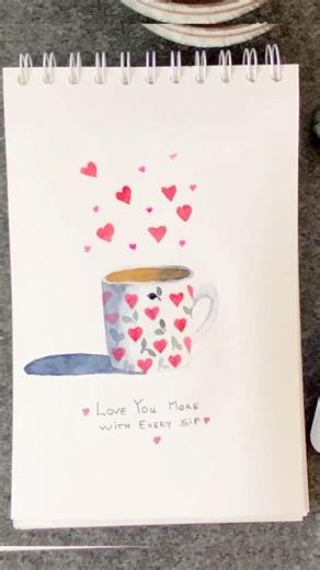 DIY Valentines day card in watercolour💖
