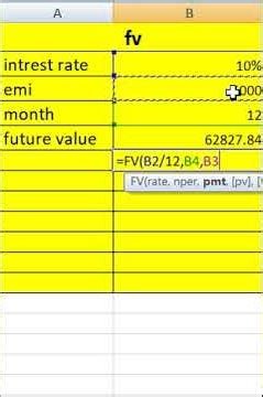 how to use FV formula in excel