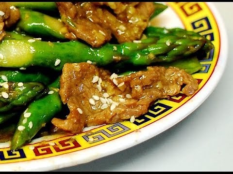 Ginger Beef with Asparagus in Hoisin Sauce : Authentic Chinese Cooking