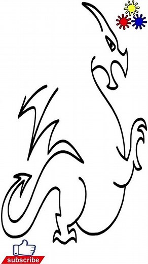 How To Draw A Fire Dragon Easy | Cute Drawings Pictures | Jolly Toy Clipart #shorts