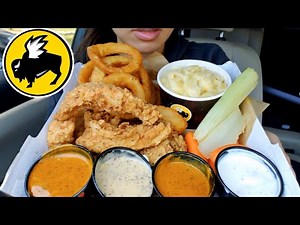 ASMR EATING BUFFALO WILD WINGS CHICKEN TENDERS ONION RINGS CAR MUKBANG 먹방 REAL EATING SHOW TWILIGHT