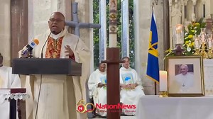 Bishop Neil Scantlebury delivered the homily during the Requiem Mass for His Holiness Pope Francis, held yesterday, Wednesday, at the St. Patrick’s Roman Catholic Cathedral in Bridgetown. The service brought together members of the Diocese of Bridgetown in solemn tribute, as they joined Catholics around the world in mourning the late pontiff and reflecting on his legacy. (Video by Shanice King) #MeAndMyNation #YourNewsYourTimeYourWay #TheSourceMatters | The Nation Barbados