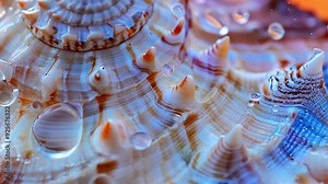 Ocean's Jewel: A macro exploration of a seashell's intricate architecture, revealing a symphony of colors and textures.