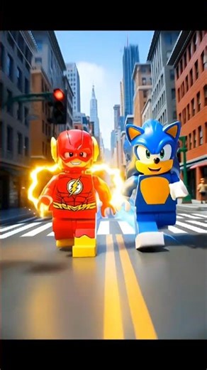Who is faster? ⚡ Flash vs Sonic #shorts #ai #lego #legend