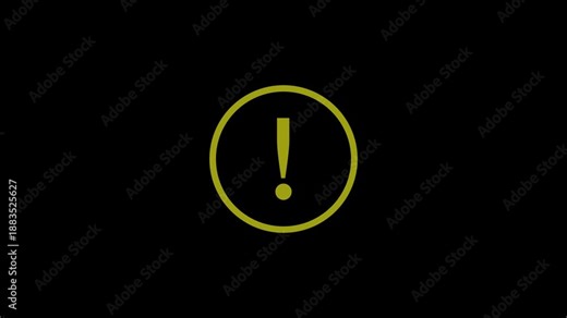 Round exclamation sign icon animation. Error alert with red exclamation mark in circle.